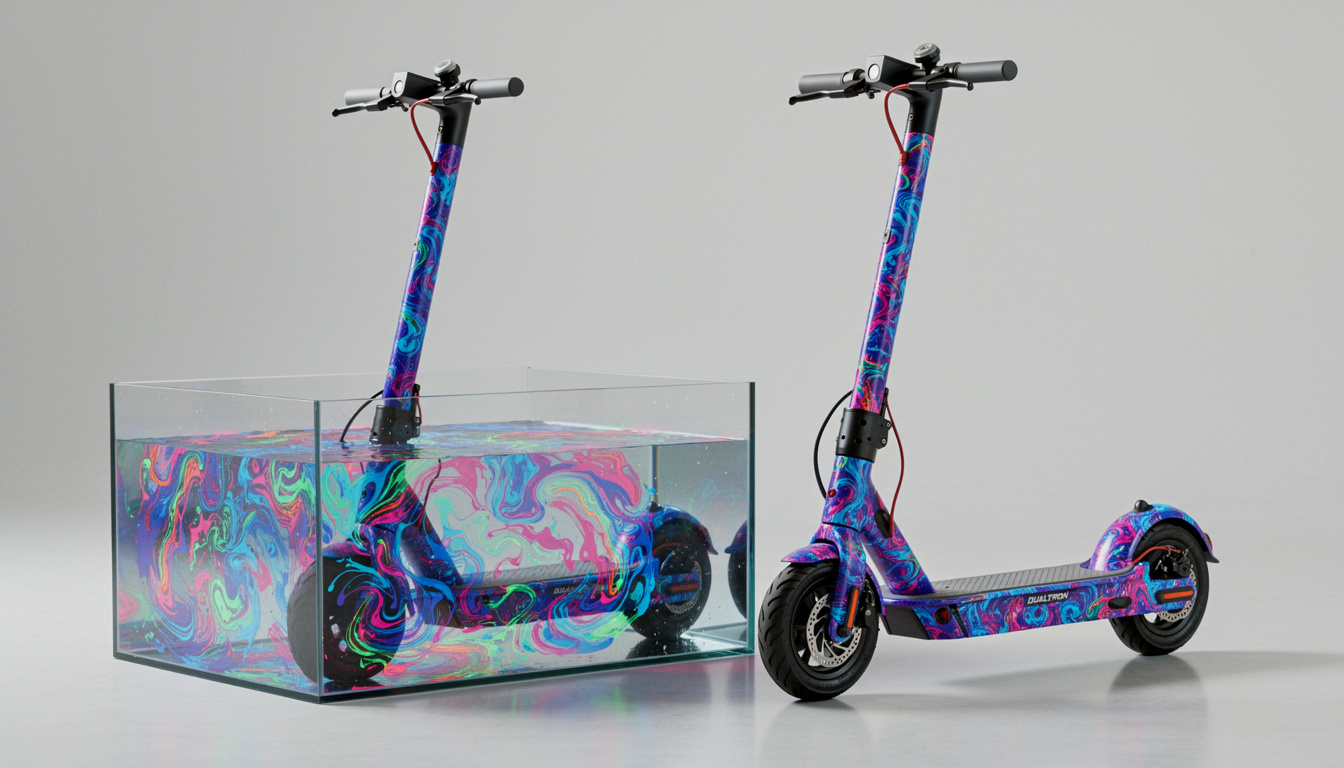 découvrez comment personnaliser votre trottinette électrique xiaomi ou dualtron grâce à la technique d'hydrodipping pour un style unique et original.