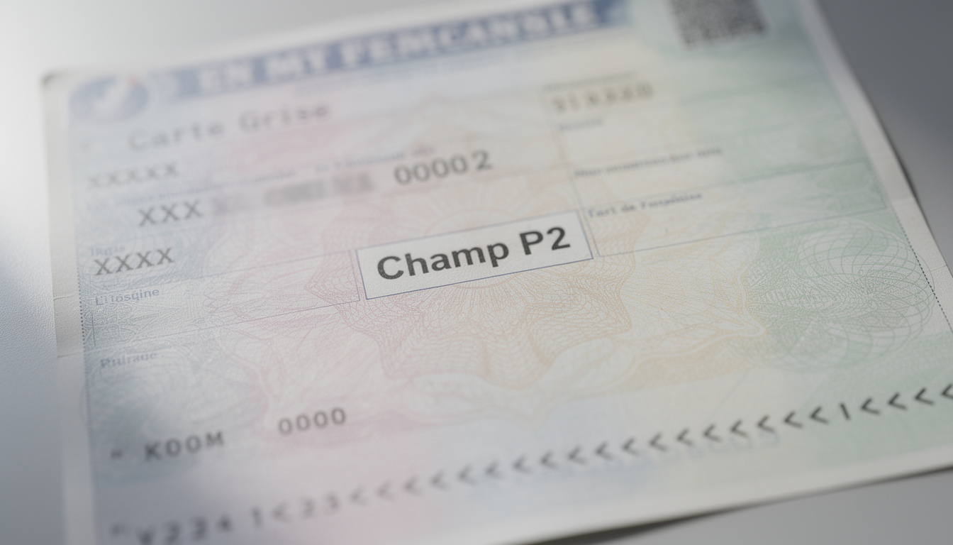 Champ p2 carte grise : quelle information contient ce champ ?